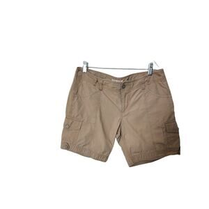 Ocean Pacific Khaki Womens  Cargo Pockets Shorts  Hiking Walking 100% Cotton 11